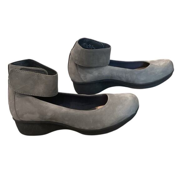Dansko Wedge Jenna Gray Ankle Strap Platform US 9.5 10 EU 40 Comfort Boho Work - Picture 5 of 10